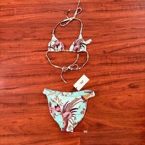 SKIMS X ROBERTO CAVALLI Bikini Set Top & Bottom FAGIANELLA PRINT Size Small NWT